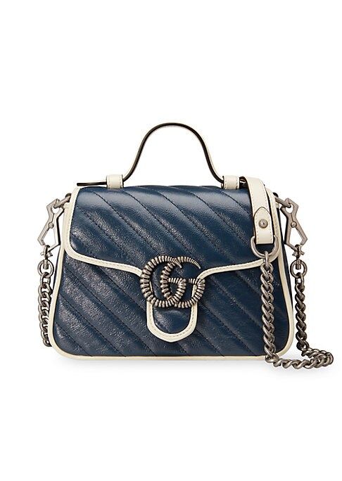 Gucci Women's GG Marmont Mini Top Handle Bag - Blue | Saks Fifth Avenue