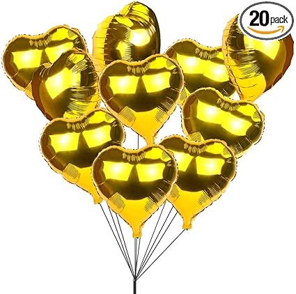 18" Heart Balloons Foil Balloons Mylar Balloons for Party Decorations Party Supplies, 20 Pieces (... | Amazon (US)