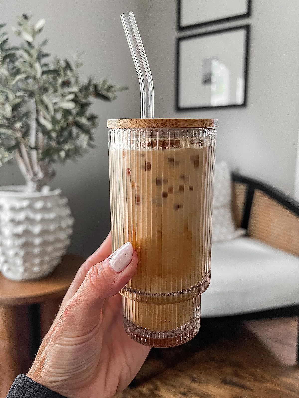 The prettiest ribbed glasses for iced coffee or any beverage! | Amazon (US)