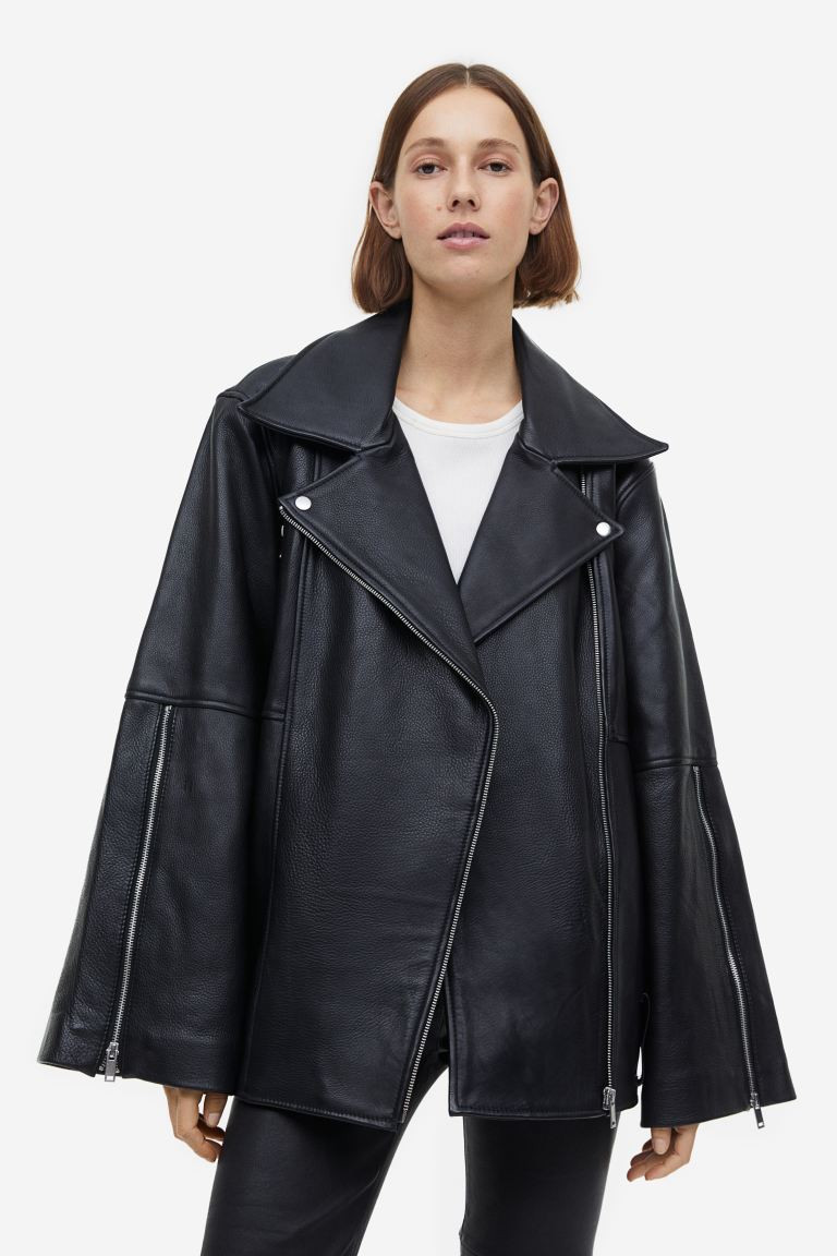 Bikerjacke aus Leder | H&M (DE, AT, CH, NL, FI)