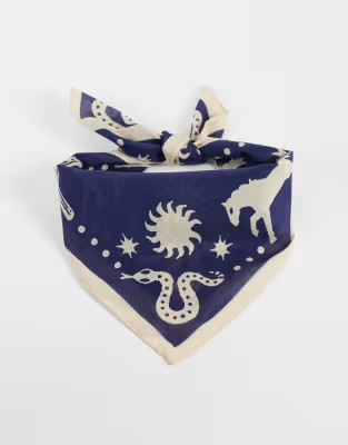 ASOS DESIGN cowboy cotton bandana in navy | ASOS (Global)