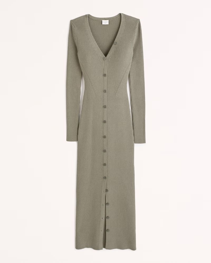 Women's Button-Through Midi Sweater Dress | Women's New Arrivals | Abercrombie.com | Abercrombie & Fitch (US)