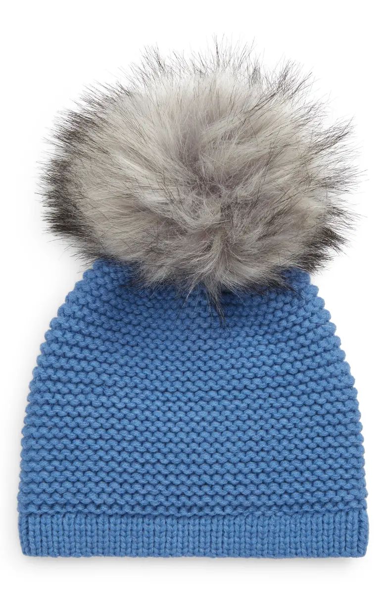 Kyi Kyi Wool Blend Beanie with Faux Fur Pom | Nordstrom | Nordstrom