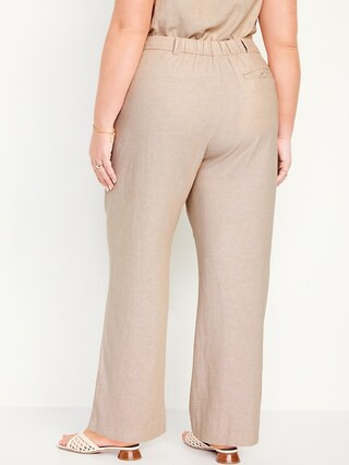 Extra High-Waisted Linen-Blend Wide-Leg Taylor Pants | Old Navy (US)
