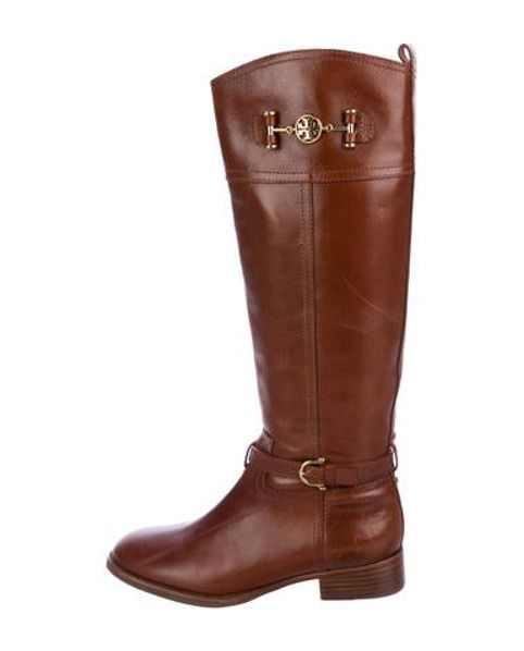 Tory Burch Leather Knee-High Boots Brown | The RealReal