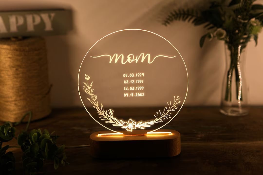 Gift for Mommy  Custom Night Light for Mom  Personalized - Etsy | Etsy (US)