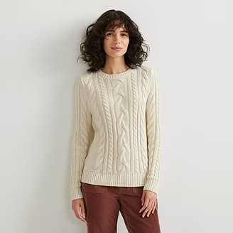Women's Classic Cable Crew Sweater | Eddie Bauer - US