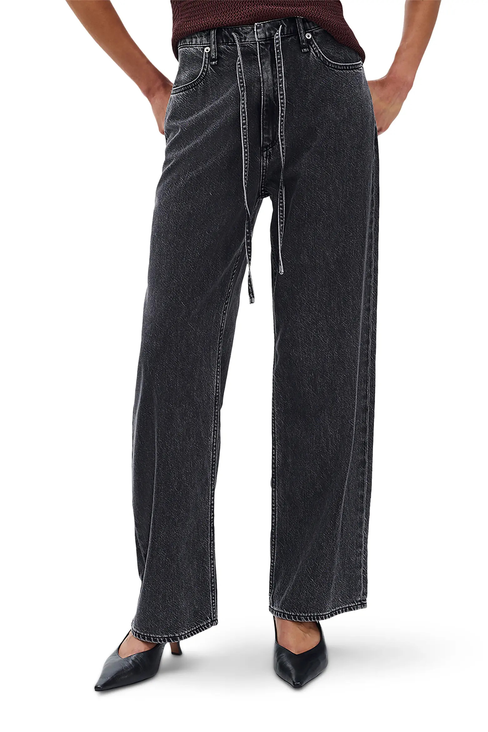 Featherweight Phoebe Drawstring Wide Leg Jeans (Women) | Nordstrom | Nordstrom