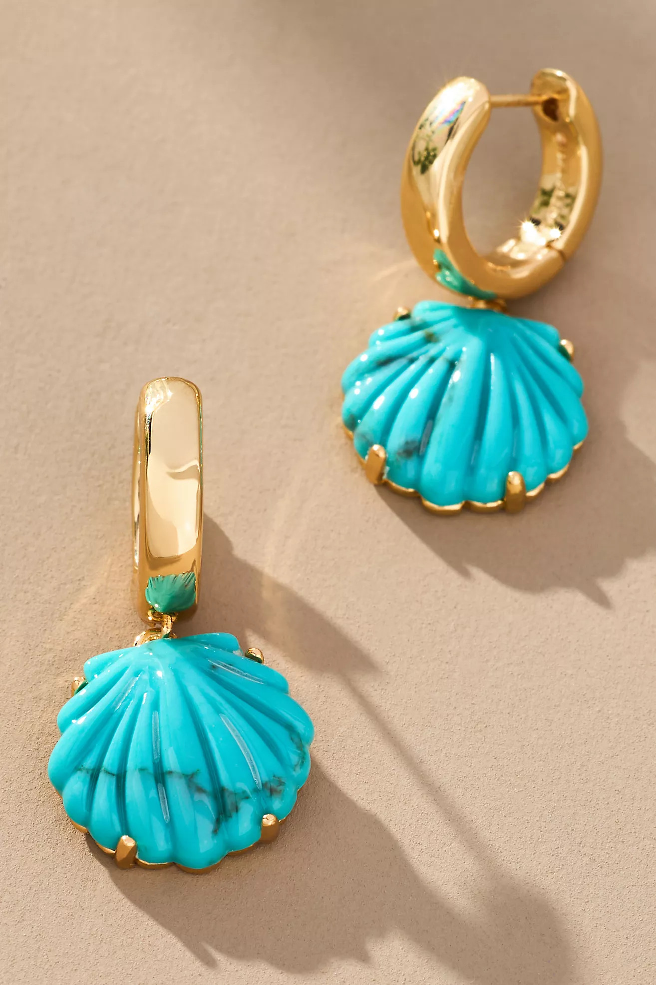 BaubleBar Elia Shell Huggie Earrings | Anthropologie (US)