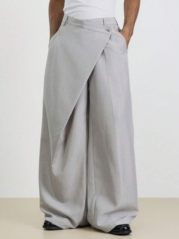 TOKVUE Men's Fashionable Versatile Wide-Leg Casual Pants,Wide Leg Grey Pants,Baggy Grey Pants Wit... | SHEIN