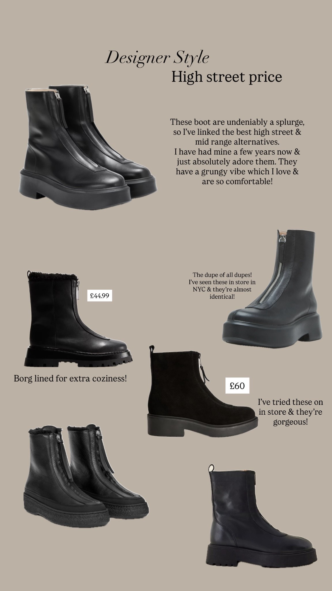 Designer style, high street price: Zip front boots



#LTKwinter #LTKautumn #LTKshoes