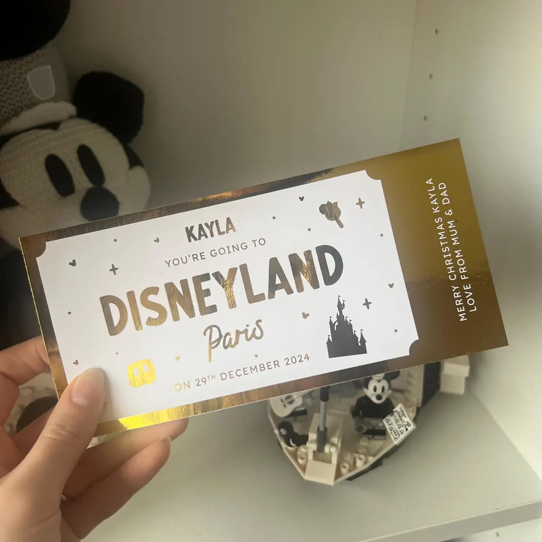 Personalised Disneyland Paris Ticket Golden Ticket Personalized Gift Perfect Gift for Her Birthda... | Etsy (US)