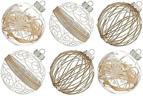 XmasExp Christmas Ball Ornaments Set -100mm/3.94" Large Shatterproof Clear Glitter Pastic Chris... | Amazon (US)