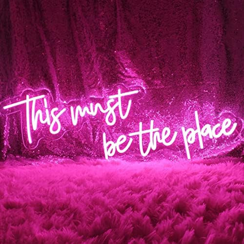 30×8 Inch Large This Must Be The Place Neon Signs with Timing Remote, White Led Light UP Sign fo... | Amazon (US)