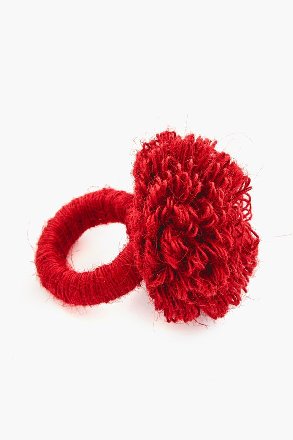 Red Jute Flower Napkin Ring (Set of 4) | Tuckernuck (US)