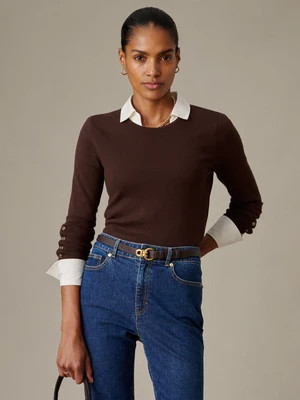 J.McLaughlin Women's Jamey Sweater Dark Chocolate, Size XL | Cotton | J.McLaughlin