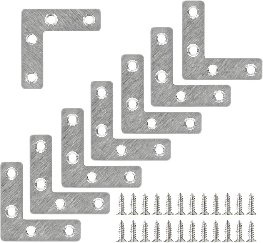 30 Pcs Flat Corner Brace, L Type Shelf Bracket 2"x2", Heavy Duty Stainless Steel Shelf Supports, ... | Amazon (US)