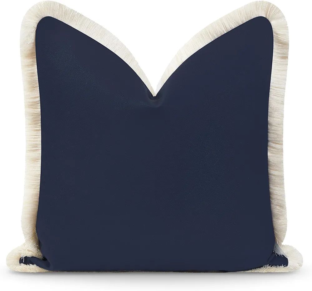 Hofdeco Premium Coastal Hampton Style Patio Outdoor Performance Pillow Cover Only, 20"x20" Water ... | Amazon (US)