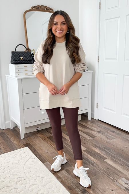 Ivory tunic sweater size small petite - sized up a size for an oversized fit 
Leggings size xs - sized down a size in regular sizing, I wanted a full length legging so I went with regular sizing

Teacher outfits 
Fall outfits 
Work outfit 
Office style 
Ootd 
Back to school 

Honey Sweet Petite
Honeysweetpetite

#LTKsalealert #LTKBacktoSchool #LTKstyletip