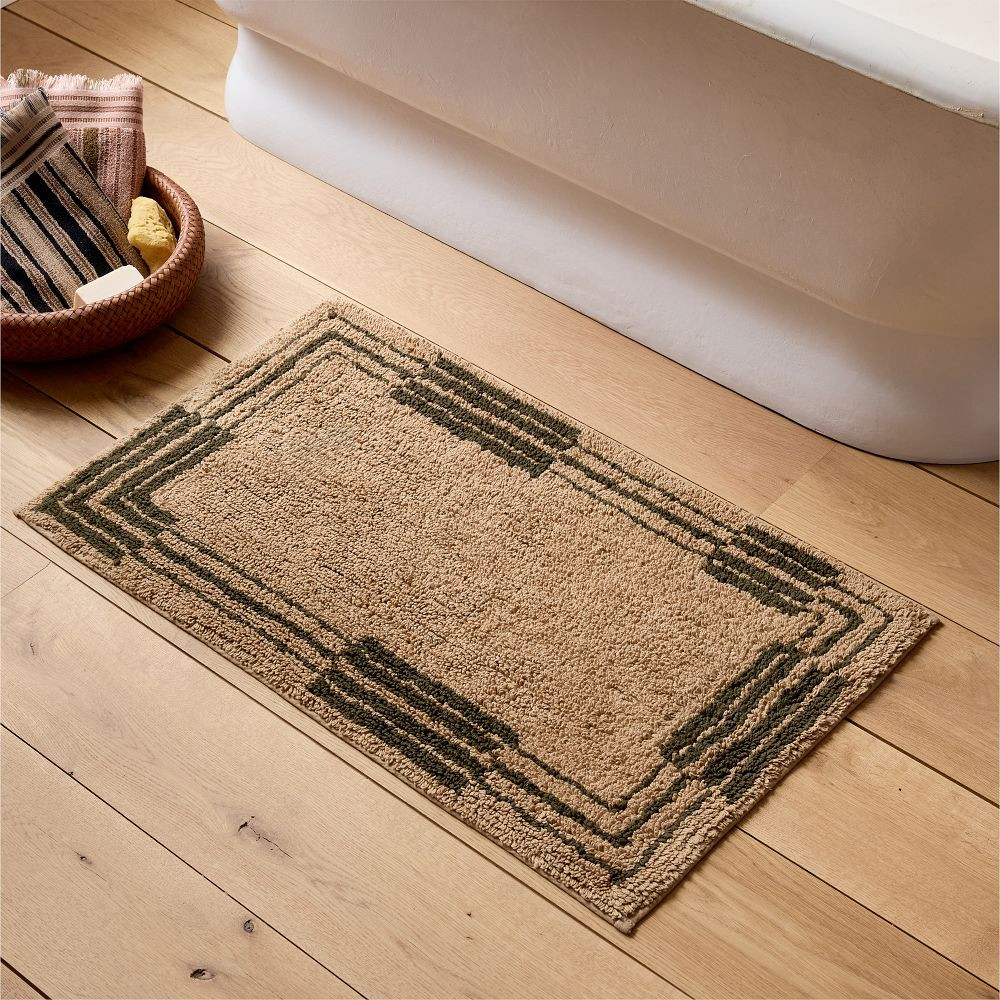 Pierce & Ward Stripe Border Bath Mat | West Elm (US)