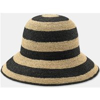 Zara - 100% Raffia Striped Hat - Black / White - S - Woman | Zara US