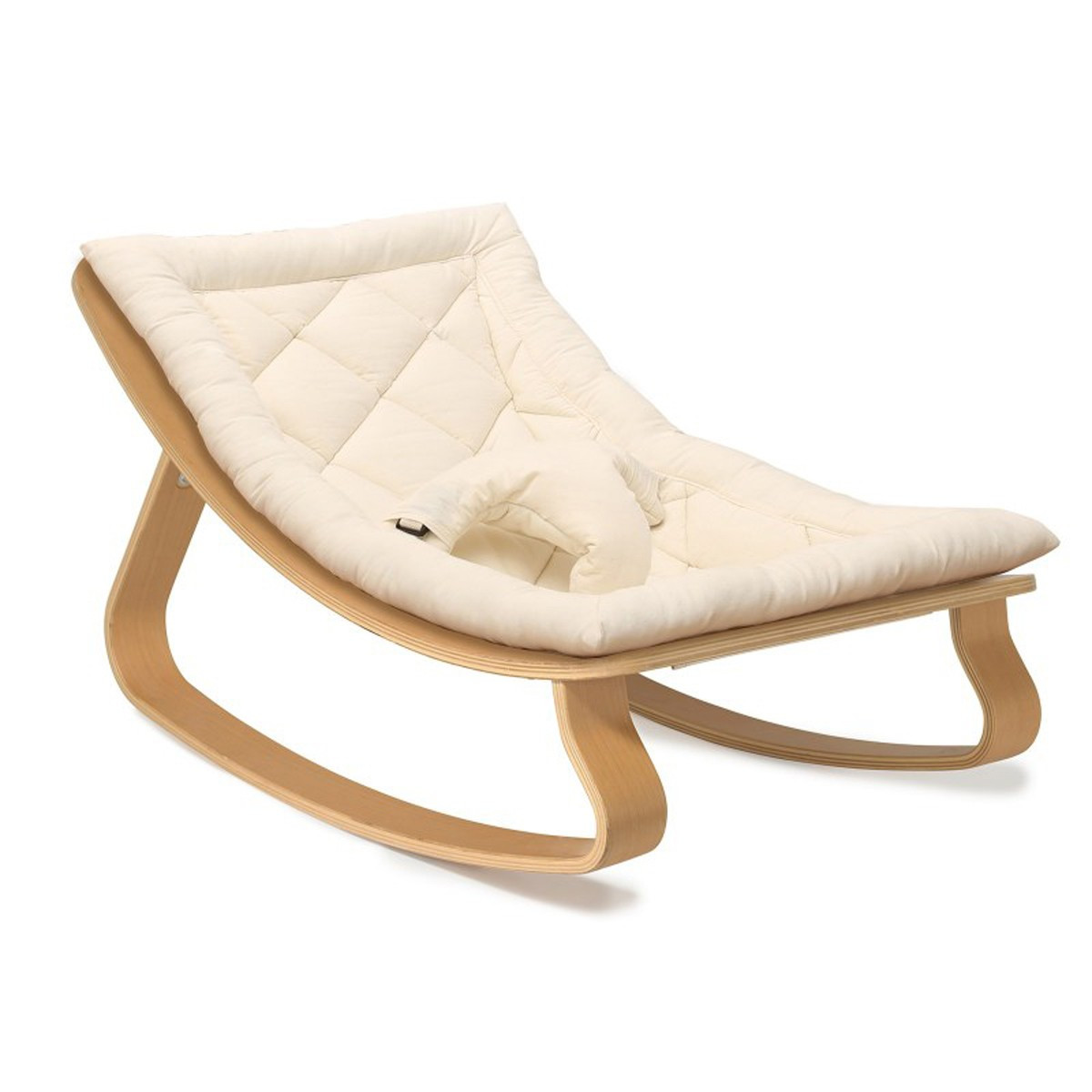 Charlie Crane LEVO Baby Rocker in Beech - Organic White | The Tot