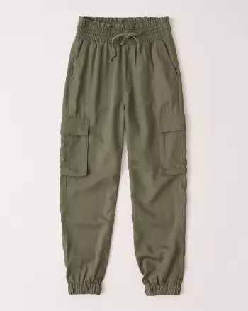Abercrombie & Fitch Womens Cargo Joggers in Olive Green - Size M | Abercrombie & Fitch US & UK
