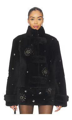 SIEDRES Sira Fur Jacket in Dark Brown from Revolve.com | Revolve Clothing (Global)