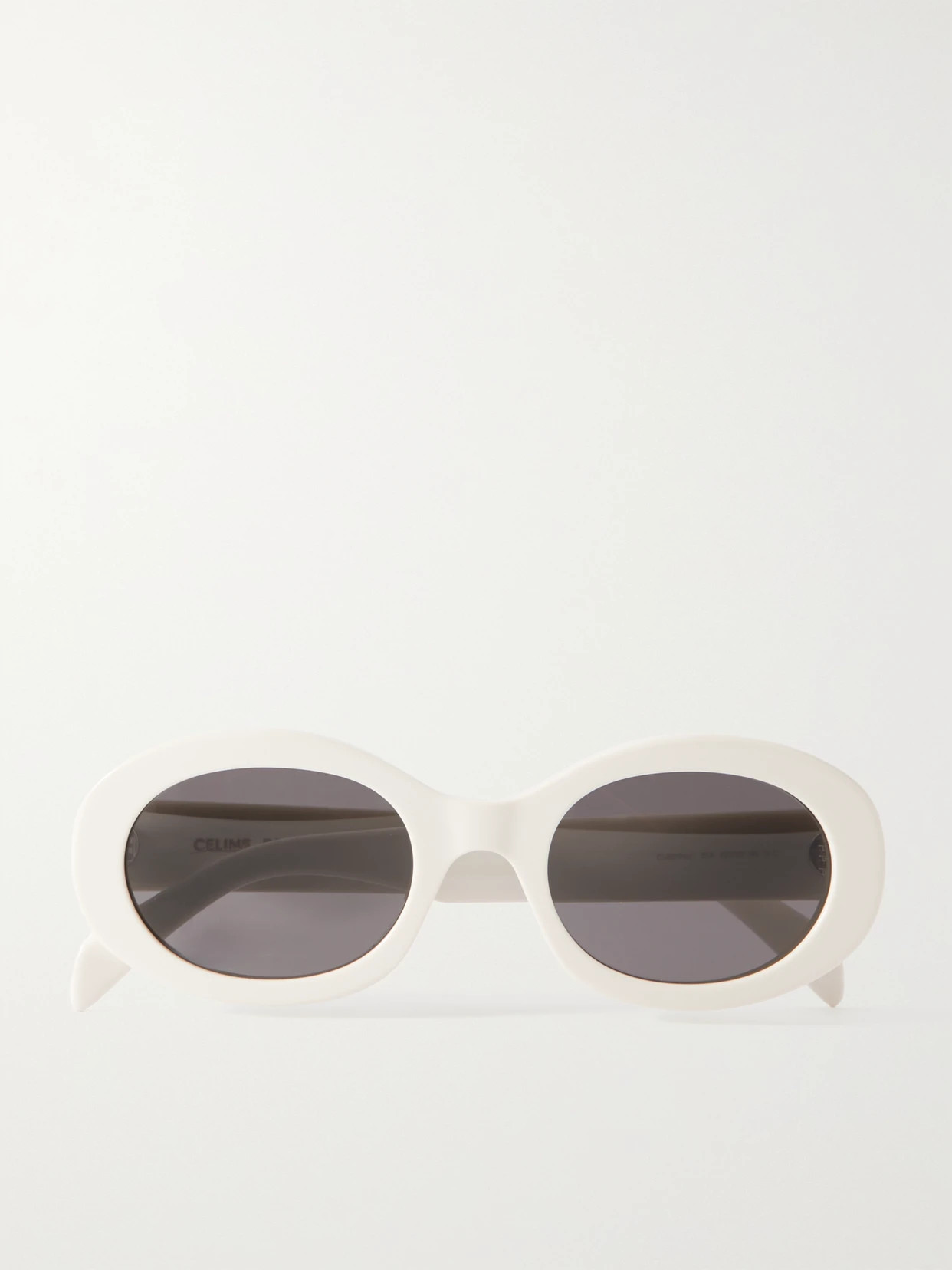 CELINE Eyewear - Triomphe Oval-frame Acetate Sunglasses - White | NET-A-PORTER (US)