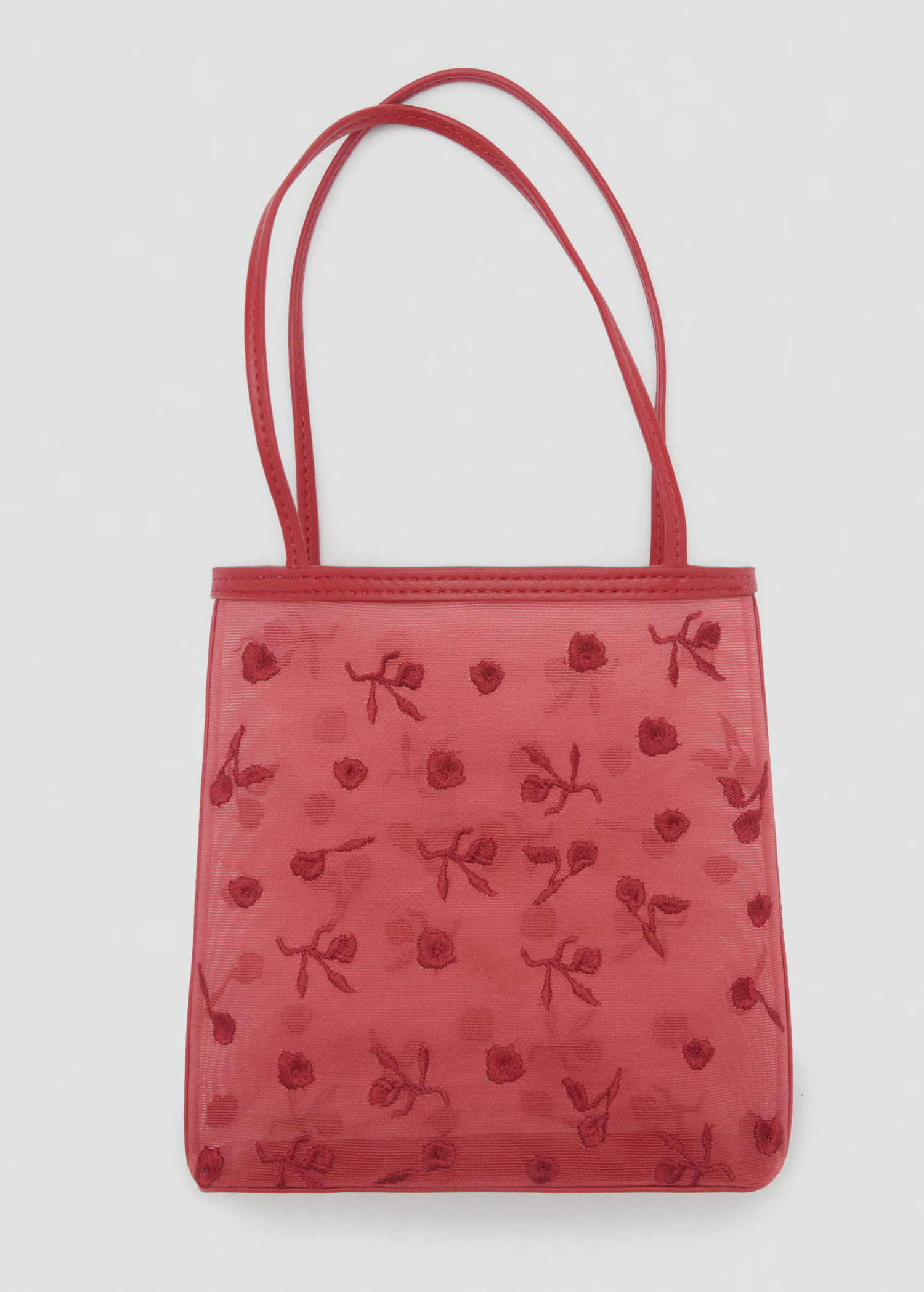 Flower-embroidered mesh bag - Women | MANGO United Kingdom | MANGO (UK)