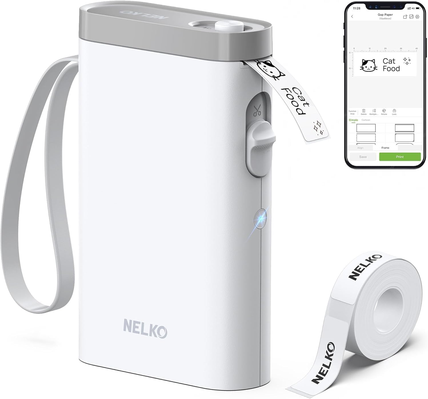 Nelko Label Maker Machine with Tape, P21 Bluetooth Label Printer, Wireless Mini Label Makers with Multiple Templates for Organizing Office Home, White | Amazon (US)