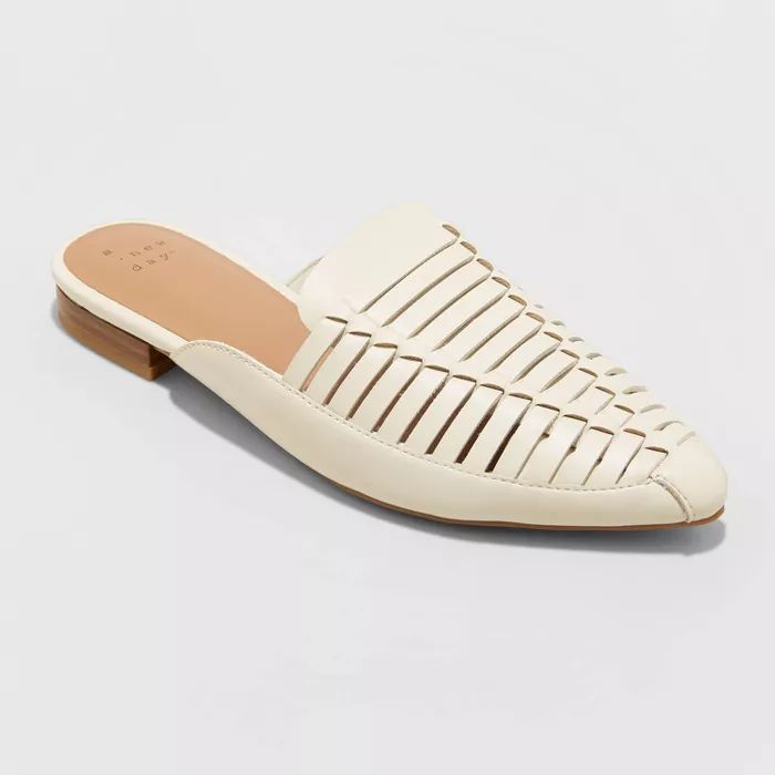 Women's Blair Faux Leather Woven Mules - A New Day™ | Target