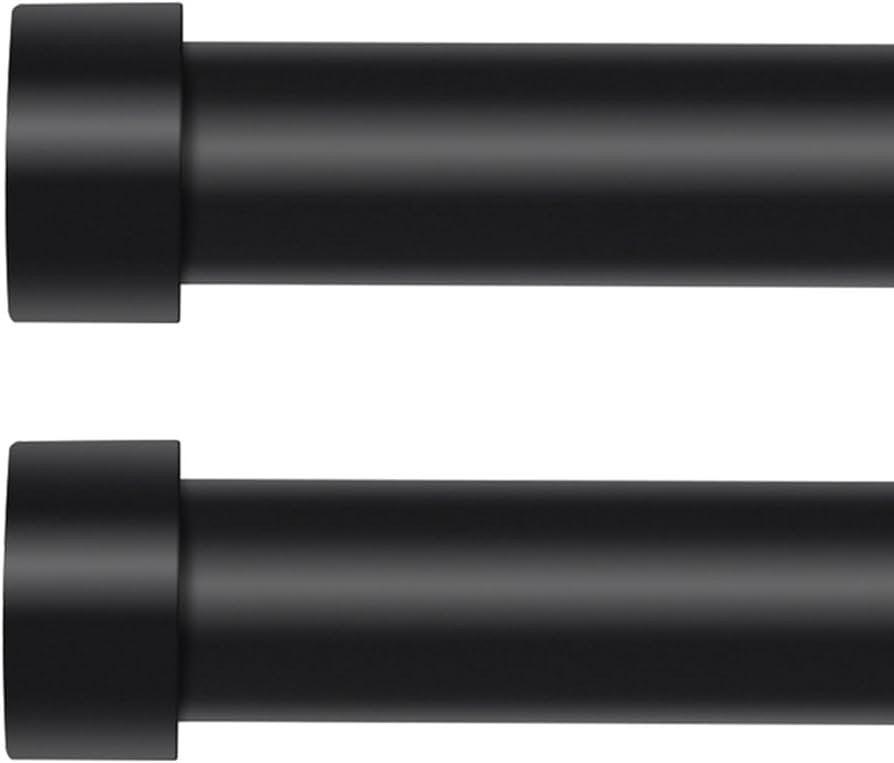 OLV Black Curtain Rods for Window 48-84 inch, Adjustable Single Window Rods With End Cap Design F... | Amazon (US)
