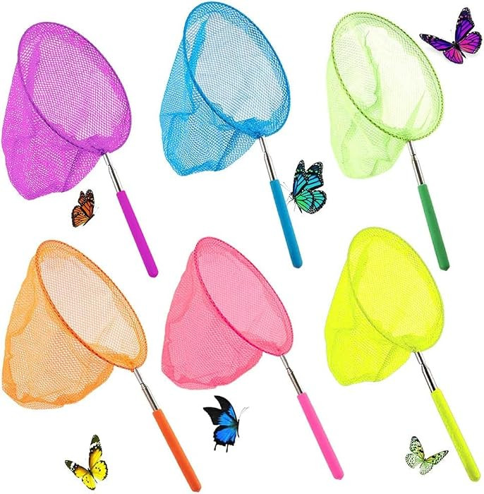 Shindel 6 Pack Bug Catcher for Kids, Kids Telescopic Butterfly Fishirng Nets, Extendable 32 Inch,... | Amazon (US)
