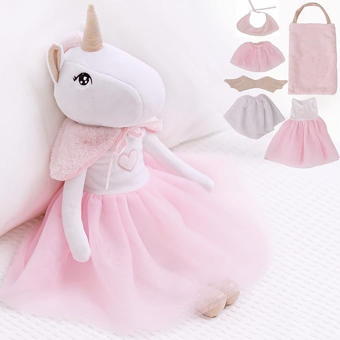 Perfectto Design Ballerina Unicorn Doll Stuffed Animal for Girls - Plush Toy Doll Set, Bag, Tutu ... | Amazon (US)