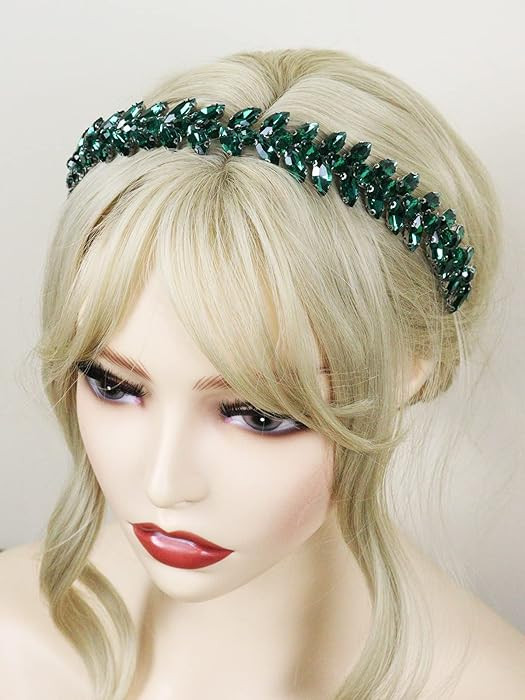Green Rhinestone Headband Tiaras | Amazon (US)