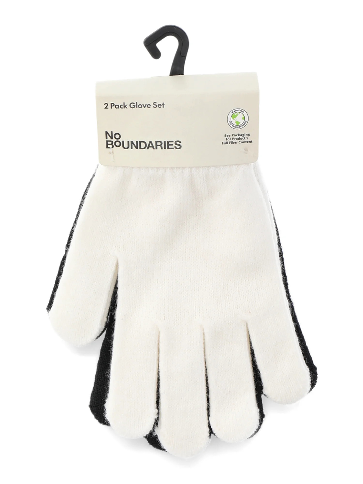 No Boundaries Women's Knit Winter Gloves 2-Pack, Winter White | Walmart (US)
