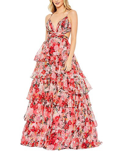 Mac Duggal Pointed Chiffon Cut Out Ballgown | Gilt & Gilt City