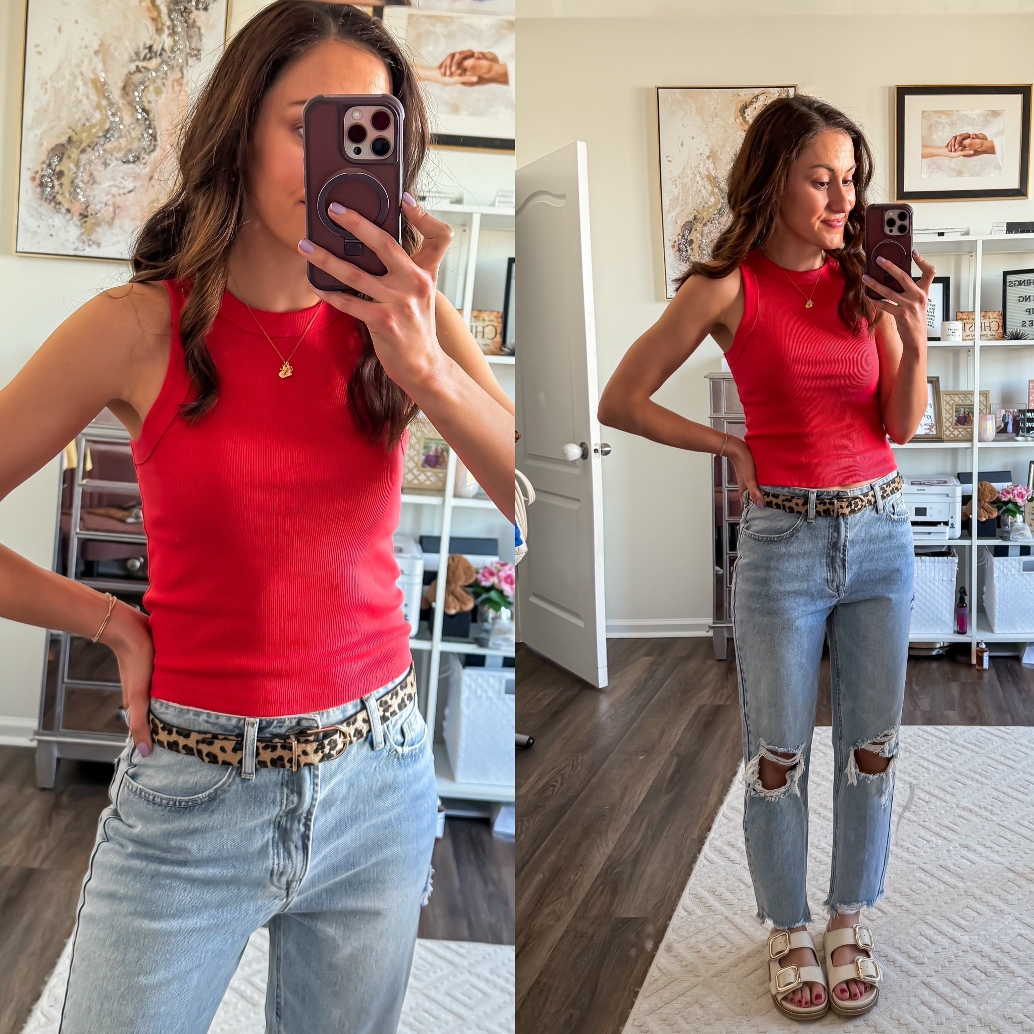 Spring outfit with old navy tank top + leopard print belt from Amazon 

#LTKSeasonal #LTKdayinmylife #LTKootd