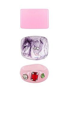 8 Other Reasons Acrylic Ring Set in Pink & Purple from Revolve.com | Revolve Clothing (Global)