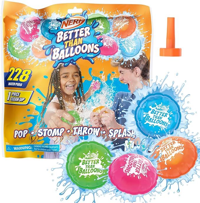 NERF Better Than Balloons Water Toys, 228 Pods, Easy 1 Piece Clean Up, Lots of Ways to Play, Back... | Amazon (US)