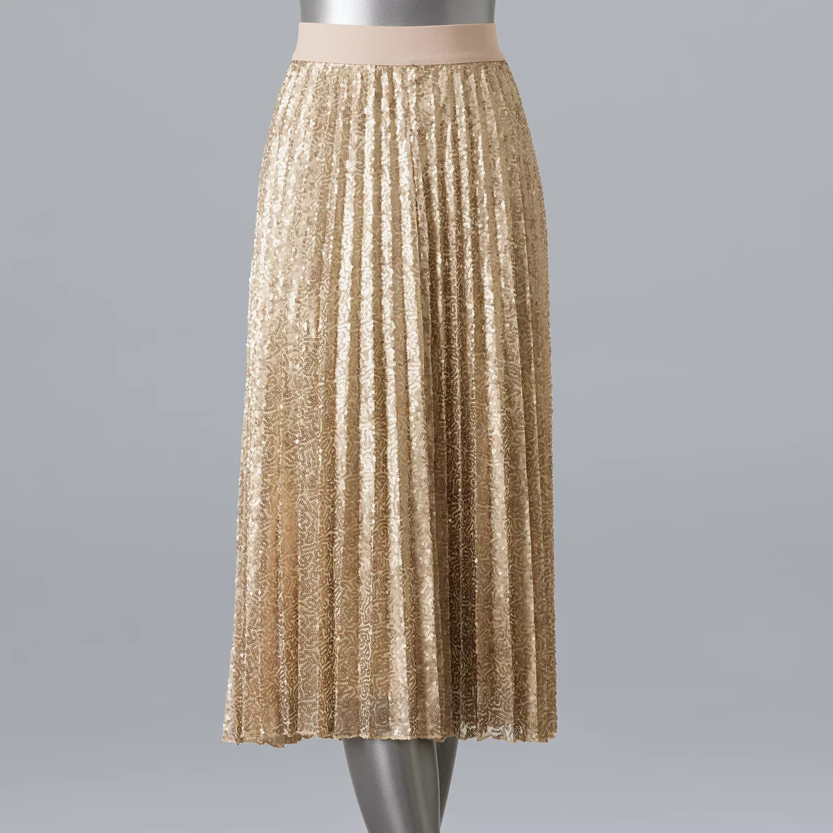 Women's Simply Vera Vera Wang Pleated Sequin Skirt | Kohl's