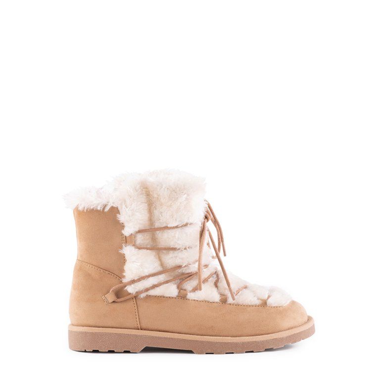 Portland Boot Company Women’s Faux Fur Short Boot - Walmart.com | Walmart (US)