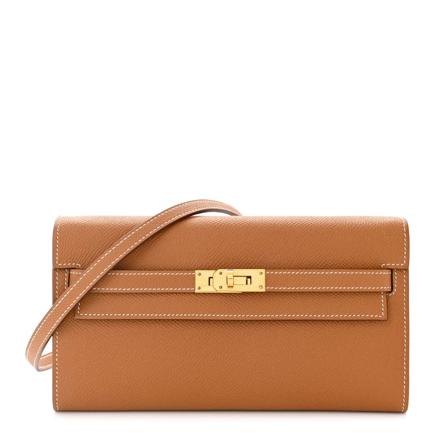 Epsom Kelly Wallet To Go Gold | FASHIONPHILE (US)
