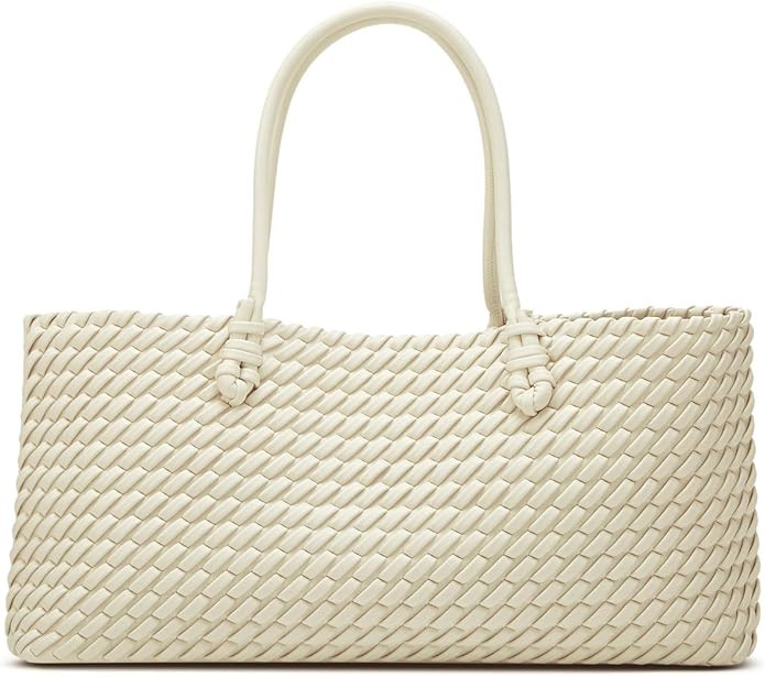 2 Pcs Slouchy PU Leather Woven Tote Bag Women Underarm Shoulder Satchel Bag Hobo Bags Crossbody P... | Amazon (US)