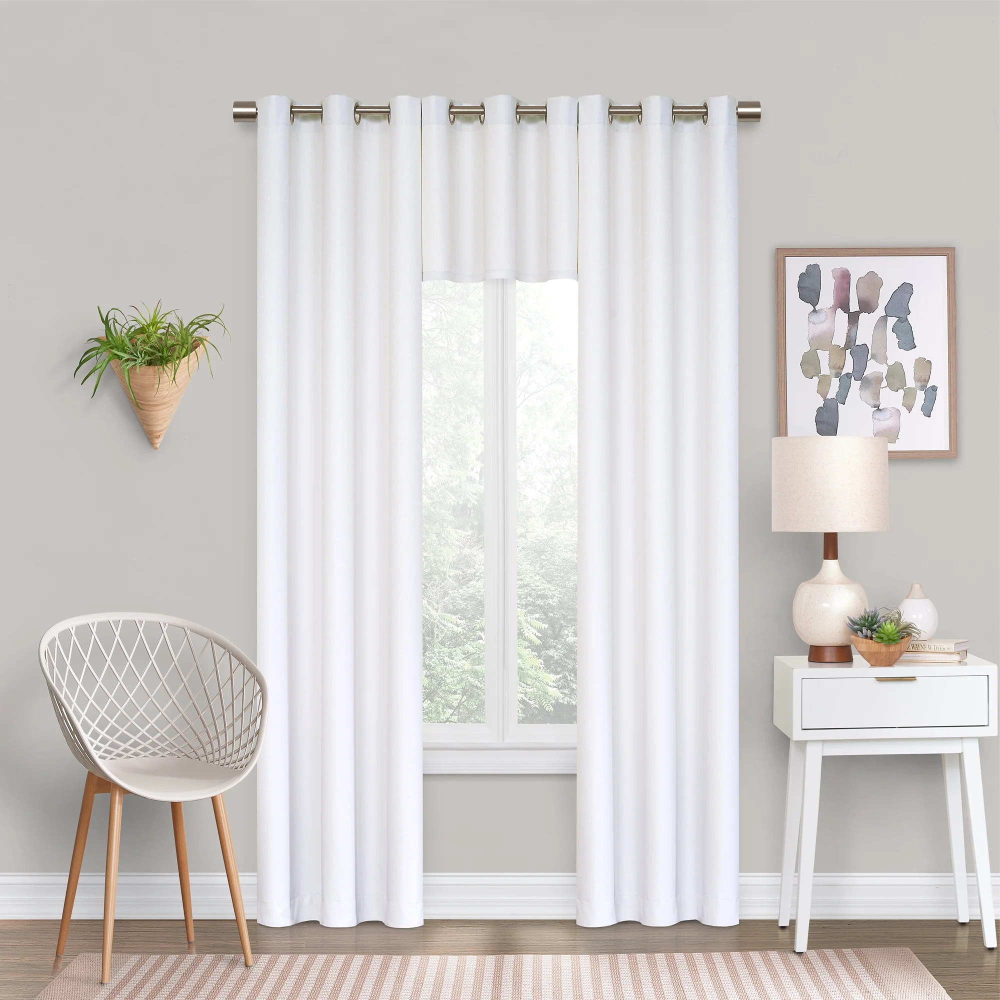 Eclipse Dayton Solid Color Blackout Grommet Single Curtain Panel, White, 42 x 84 | Walmart (US)