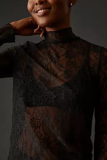 By Anthropologie Lace Layering Turtleneck | Anthropologie (US)