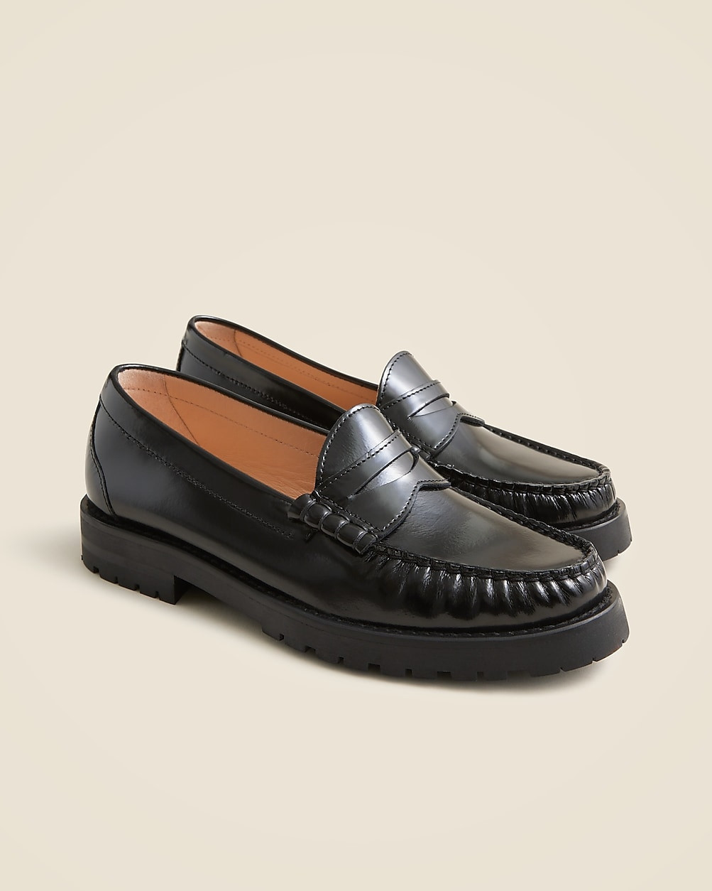 New Winona lug-sole penny loafers in Italian spazzolato leather | J. Crew US