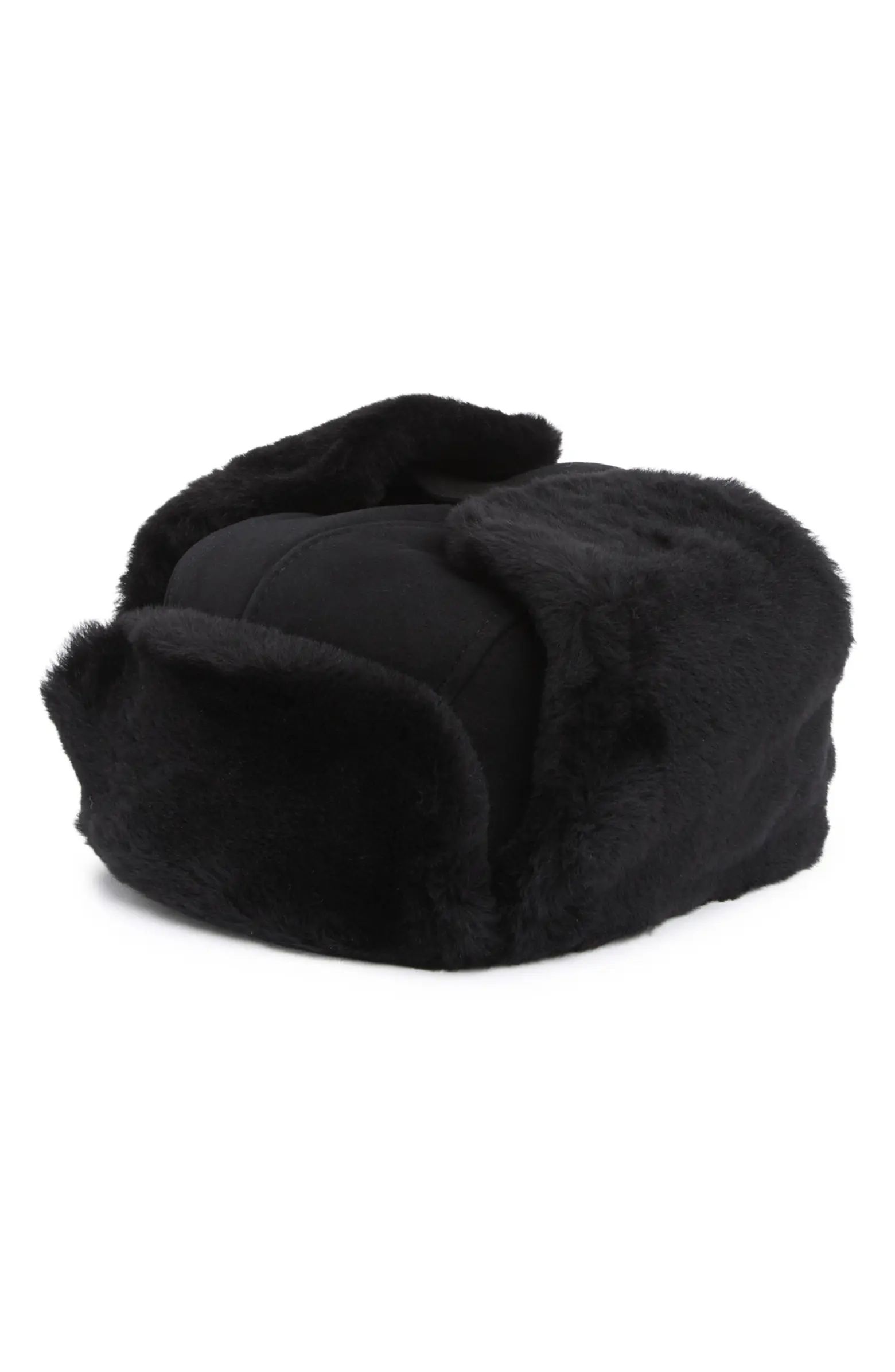 UGG® UGG Suede Genuine Shearling Trapper Hat | Nordstromrack | Nordstrom Rack