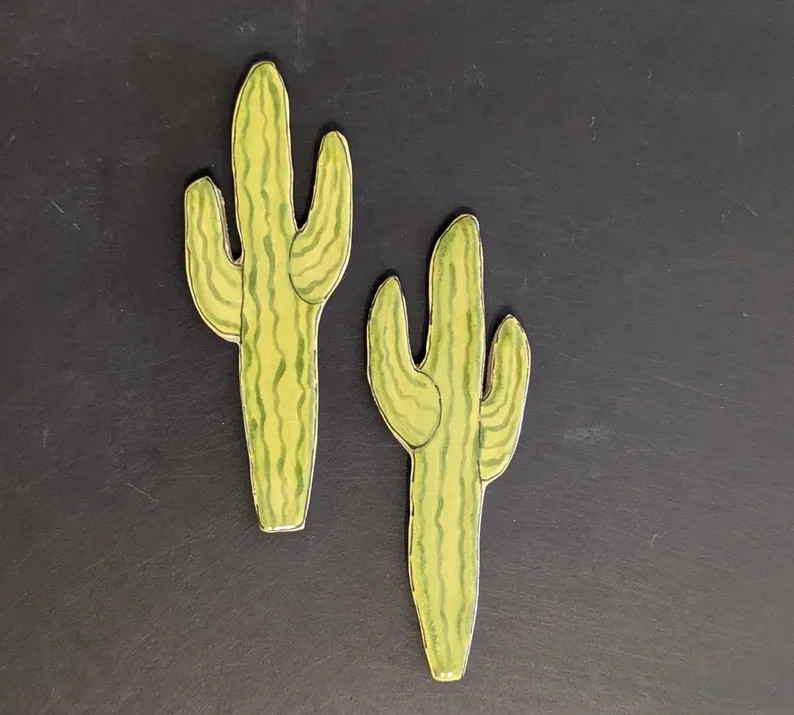 Handmade Ceramic Mosaic Tile: Saguaro Cactus Southwest Desert Decor, 2 Pc Set - Etsy | Etsy (Global)